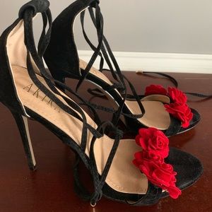 rose strapped heels
